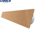 LIVOLO Intrerupator LIVOLO cu touch din sticla cu 5 intrerupatoare simple - culoare auriu