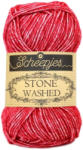 Scheepjes Stone Washed 807 Red Jasper - vörös pamut keverék fonal