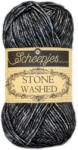 Scheepjes Stone Washed 803 Black Onyx - fekete pamut keverék fonal