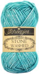 Scheepjes Stone Washed 824 Turquoise - türkizkék pamut keverék fonal