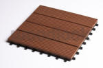 WPC WoodLook WPC csempe padlólap kazettás parketta 30x30 cm Fahatású barna Merbau burkolat. Matt, csúszásmentes felület. Darab ár!