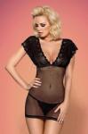 Obsessive Set 2 piese Obsessive, Chemise & thong 821-CHE-1 - S/M