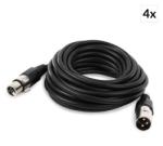 Electronic-Star XLR кабел, комплект от 4 броя, 6 м, мъжки-женски (PL-4X10707) (PL-4X10707)