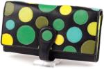 VISCONTI fekete pöttyös női bőr pénztárca (P-2 Lilly Pad Polka)