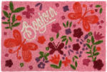 Stof Franta Covor usa intrare roz cu fluturi si flori Bonjour (COVSTOCIAO) Pres