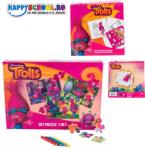 Total Office Trading Puzzle 3 in 1 Trolls + Caiet de colorat cu sabloane Puzzle