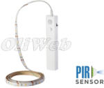  LED szalag hordozható 1m SMD2835 2, 4W melegfehér, PIR + elemtartó IP65 V-TAC