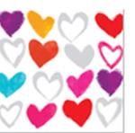 PPD Paper Hearts papírszalvéta 25x25cm, 20db-os