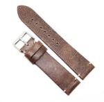 HCraft Curea Ceas „Vantage Rust - Piele Naturală cu Aspect Retro & Cusătură Crem (20mm - 22mm) (H-RUST)
