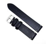 HCraft Curea Ceas „Vantage Obsidian - Piele Naturală Neagră, Aspect Retro & Cusătură Crem (20mm - 22mm) (H-RUST N)