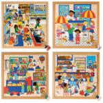 Educo Set de 4 puzzle din lemn La cumparaturi (E522161)