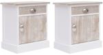 vidaXL Noptiere, 2 buc. , 38 x 28 x 45 cm, lemn de paulownia (284063)