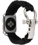 iUni Curea iUni compatibila cu Apple Watch 1/2/3/4/5/6/7, 40mm, Elastic Paracord, Rugged Nylon Rope, Black (507236_40)