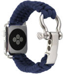 iUni Curea iUni compatibila cu Apple Watch 1/2/3/4/5/6/7, 40mm, Elastic Paracord, Rugged Nylon Rope, Midnight Blue (507250_40)