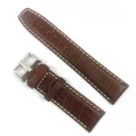  Curea de ceas din piele naturala Maro cu imprimeu crocodil 18mm, 20mm, 22mm - WZ3385 (WZ3385)
