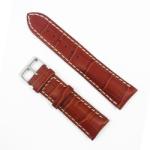  Curea de ceas din piele naturala Maro-deschis cu imprimeu crocodil 18mm, 20mm, 22mm - WZ3386 (WZ3386)