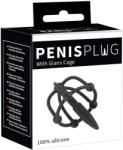 You2Toys Penisplug - szilikon makk ketrec húgycsőkúppal (fekete) - szexshop