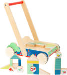Legler Antemergator cu blocuri de constructie, Baby walker din lemn (11435L)