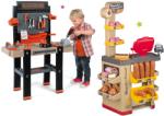 Smoby Set patiserie cu marfă de patiserie Baguette&Croissant Bakery Smoby cu casă electronică de marcat și bancă de lucru electronică Black&Decker cu bormașină (SM350220-7)