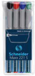 Schneider Marker nepermanent SCHNEIDER Maxx 221 S, 4 culori/set