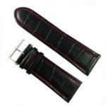  Curea de ceas Neagra din piele naturala si cusatura rosie - 26mm, 28mm, 30mm - WZ3409 (WZ3409)