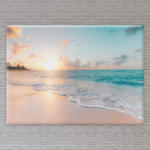  Vászonkép Tengerpart Naplemente - 100x70 cm
