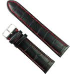  Curea de ceas Neagra din piele naturala cu cusatura rosie - 16mm, 22mm, 24mm - WZ3418 (WZ3418)