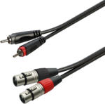 Soundsation GL-2RCA2XF6 - Aszimmetrikus adapter kábel: 2xRCA papa - 2xXLR mama / 6m - R401R