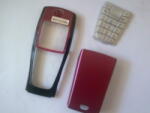 Nokia 6220 elő+akkuf+gombsor, Előlap, bordó-fekete