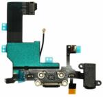 Apple iPhone 5, Átvezető szalagkábel (Flex), Töltő csatlakozó, (headset csatlakozó, mikrofon), fekete