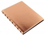 FILOFAX Agenda Notebook Saffiano Metallic cu spirala si rezerve A5 Rose Gold FILOFAX (8375)