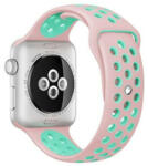 iUni Curea iUni compatibila cu Apple Watch Ultra/SE/8/7/6/5/4/3/2/1, 44mm, Silicon Sport, Pink/Blue (503900_44)