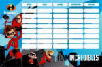 LIZZY CARD The Incredibles - A hihetetlen család 2. órarend 175x115mm, kétoldalas, The Incredibles 2 Team (LIZ-18571802) - officetrade