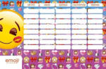 LIZZY CARD Smiley, emoji órarend nagy 238x155mm, kétoldalas, Girls (LIZ-18520805) - officetrade