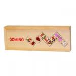 Goki Joc de societate Domino Animale Goki, 28 piese, cutie lemn, 3 ani+ (GOKIWG090) Joc de societate