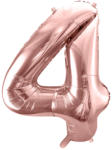 PartyDeco S. r. o 4. szám, fólia lufi, 86 cm, rosegold