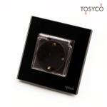 Tosyco Priză Schuko simplă cu ramă din sticlă [CLONE] (TOS-C1SKC-W)