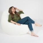 Pufrelax Пуф круша 520л. , Nirvana Gigant - White, PU кожа, Пълнеж от Полистиролни перли