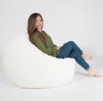 Pufrelax Пуф 330л. , Relaxo XL - White, Водоустойчив, Перящ се калъф, Пълнеж от Полистиролни перли