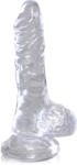Pipedream King Cock Clear 4" Cock with Balls Dildo