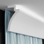 Elite Decor Poliuretán rejtett világításos karnistakaró díszléc (KF 801) ütésálló (Cornice KF 801 (2.00 m))