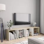 vidaXL Bibliotecă/Comodă TV, alb & stejar sonoma, 143x30x36 cm (800266) Raft