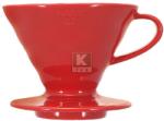 Hario Palnie Ceramica dripper V60 rosu marimea 02