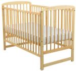 BabyNeeds patut din lemn ola 120x60 cm cu laterala culisanta natur (BOOLA03NT)