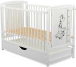 BabyNeeds Patut din lemn Timmi Girafa 120x60 cm cu sertar Alb (BOTIMG02AL)
