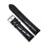  Curea ceas Neagra din piele naturala, imprimeu crocodil - 18mm, 20mm, 22mm, 26mm - WZ3594 (WZ3594)