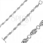 Ekszer Eshop 925 ezüst karkötő - tekintélyes lánc, kelta csomó, kerek láncszemek, amerikai kapocs