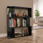 vidaXL Bibliotecă/Separator cameră, negru extralucios, 80x24x96 cm PAL (800088) Biblioteca
