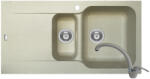 Pyramis Set Chiuveta soft compozit de bucatarie Level Durothek 1 1/2B 1D DR + Baterie OSSIA Pyramis Bej (29104211O)