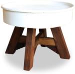 vidaXL Măsuță de cafea, alb, 60 x 45 cm, lemn masiv reciclat (244820) - vidaxl Masa de cafea
